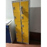 Two x Five Door Lockers (no keys), each locker approx. 30cm x 25cm x 30cm deep, 30cm x 30cm x 1.8m