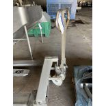Stainless Steel Hand Pallet Truck, approx. 1.6m x 1.10m x 0.5m high Please read the following
