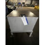 Stainless Steel Tank, on stand, with bottom outlet, tank approx. 61cm x 61cm x 50cm high, 61cm x