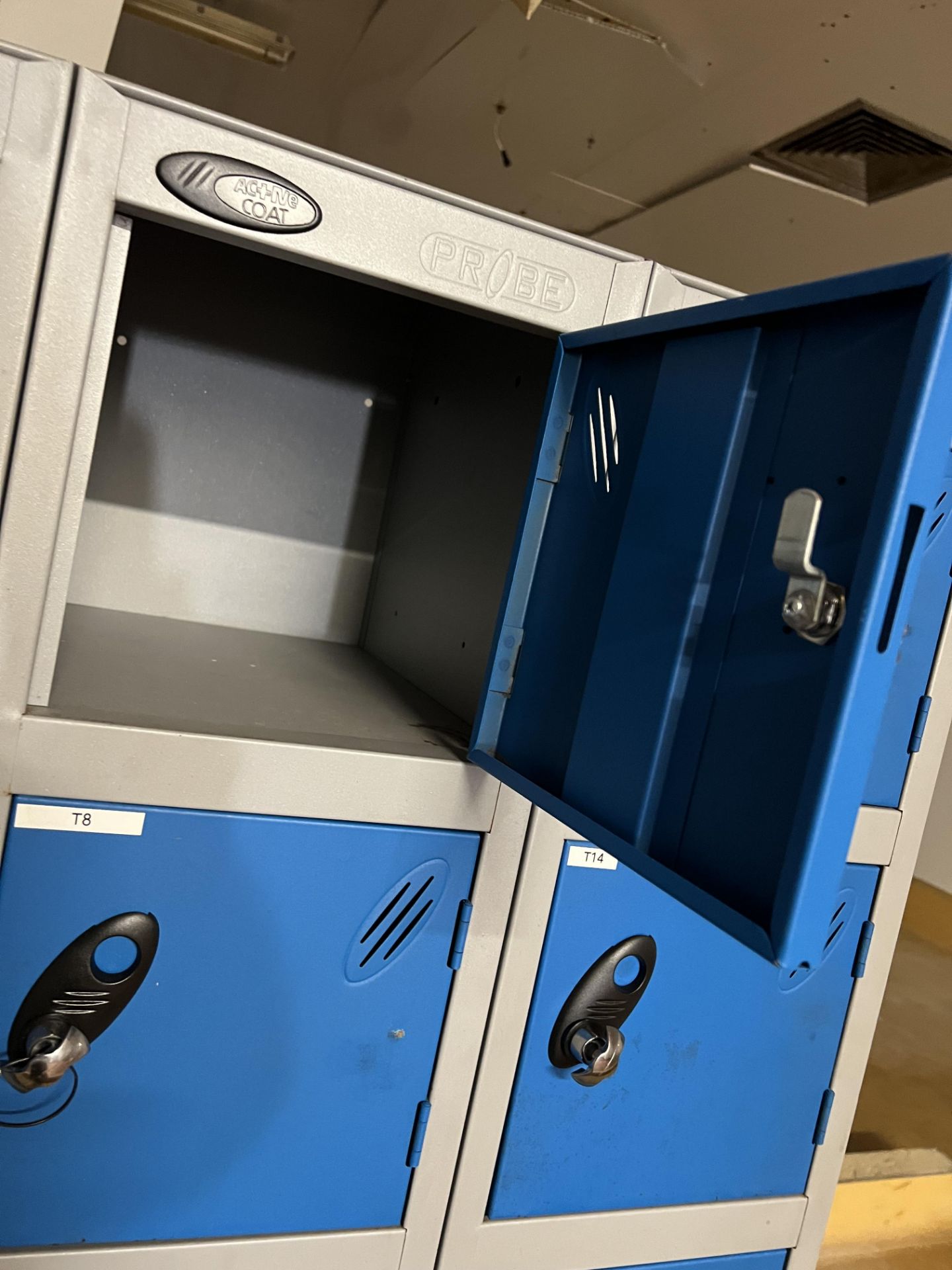 Probe Active Coat Two x 18 door Lockers, with sloping top (to be locked with padlocks), each - Image 2 of 3