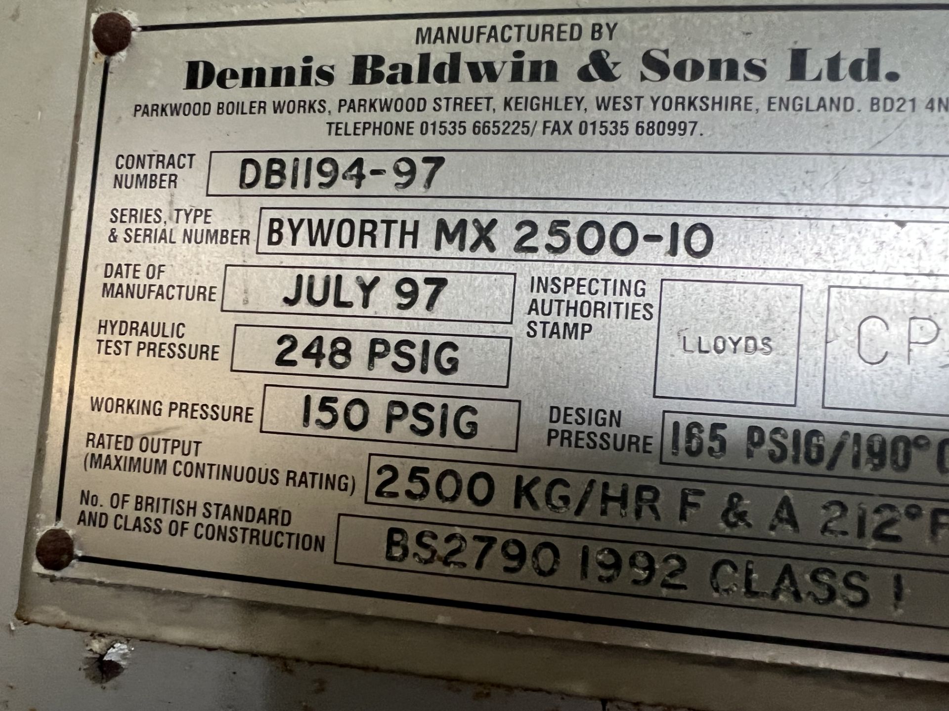 Byworth DB1194-97 Mix 2500-10 Boiler, with B12 3/S tank Please read the following important - Image 3 of 8