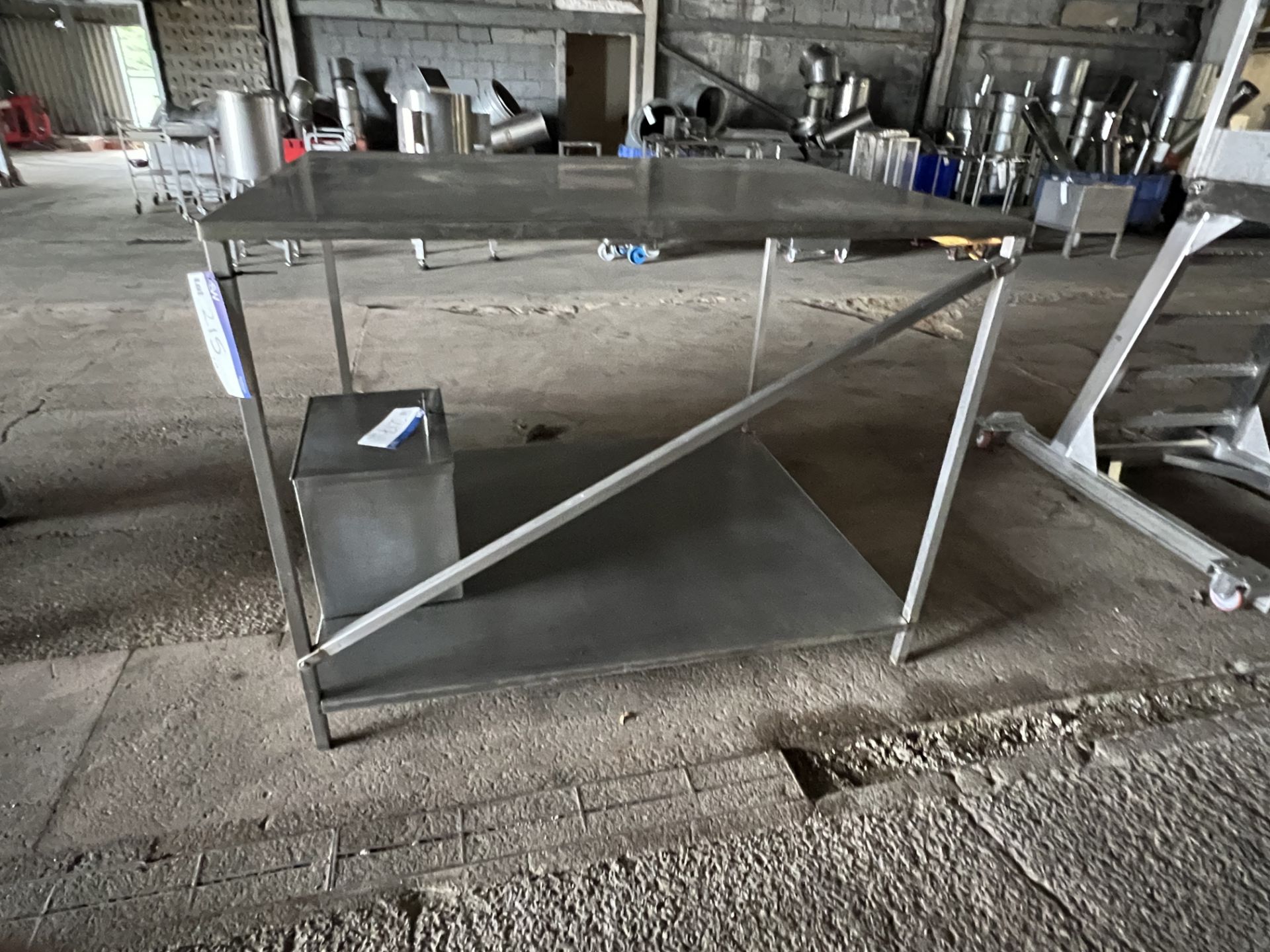 Stainless Steel Two Shelf Storage Stand, approx. 1.53m x 1.23m x 1.2m high Please read the following - Image 2 of 2