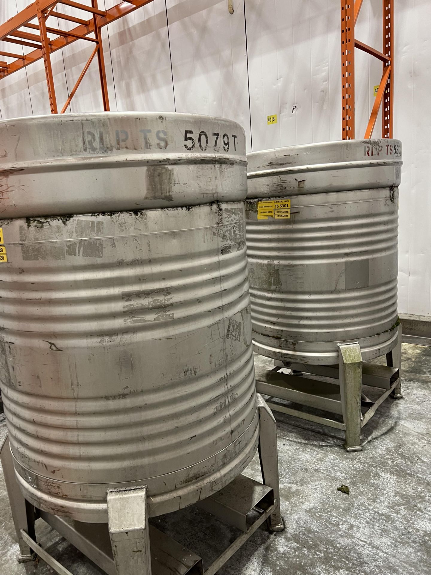 Two 800 litre IBC Drums/ Containers, approx. 1m dia. x 1.7m high Please read the following important - Image 3 of 3