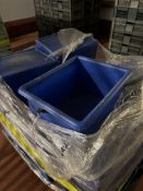 Pallet, containing 15 plastic bins/ trays, approx. 40cm x 30cm x 25cm deep Please read the following
