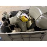 Bin, with assorted valves, bends, joints and chips etc. Please read the following important