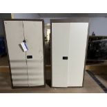 Two Bisley Two Door Cupboards, approx. 0.9m x 0.4m x 1.8m high Please read the following important