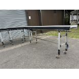 L Shaped Powered Roller Conveyor, roller approx. 45cm wide, 3.5m long x 1.7m, 4.4m x 2.2m x 1.3m