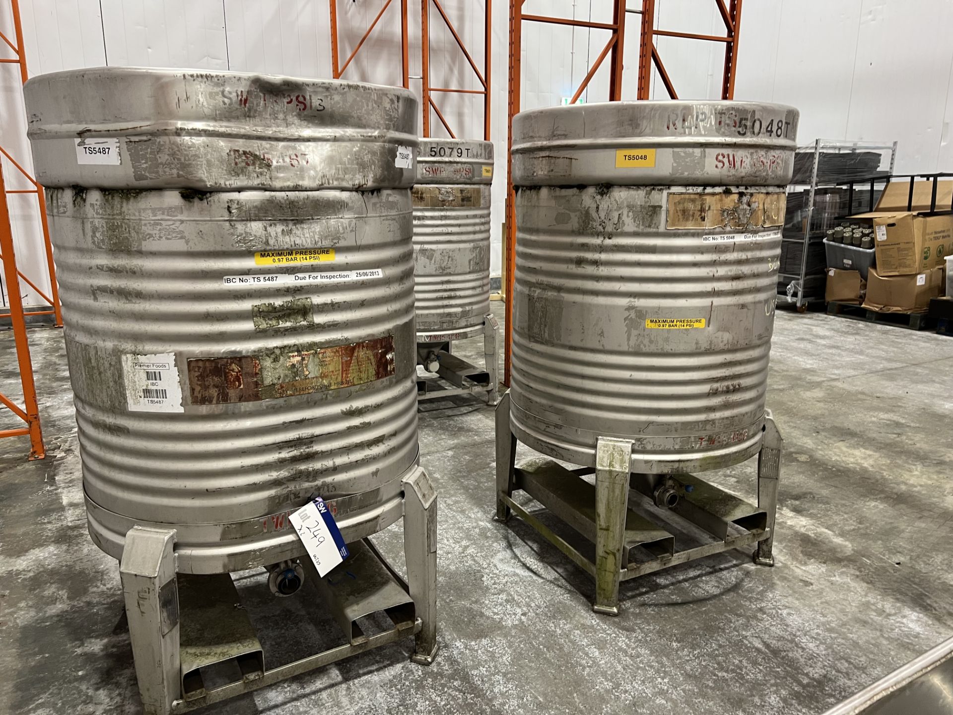 Two 800 litre IBC Drums/ Containers, approx. 1m dia. x 1.7m high Please read the following important - Image 2 of 4