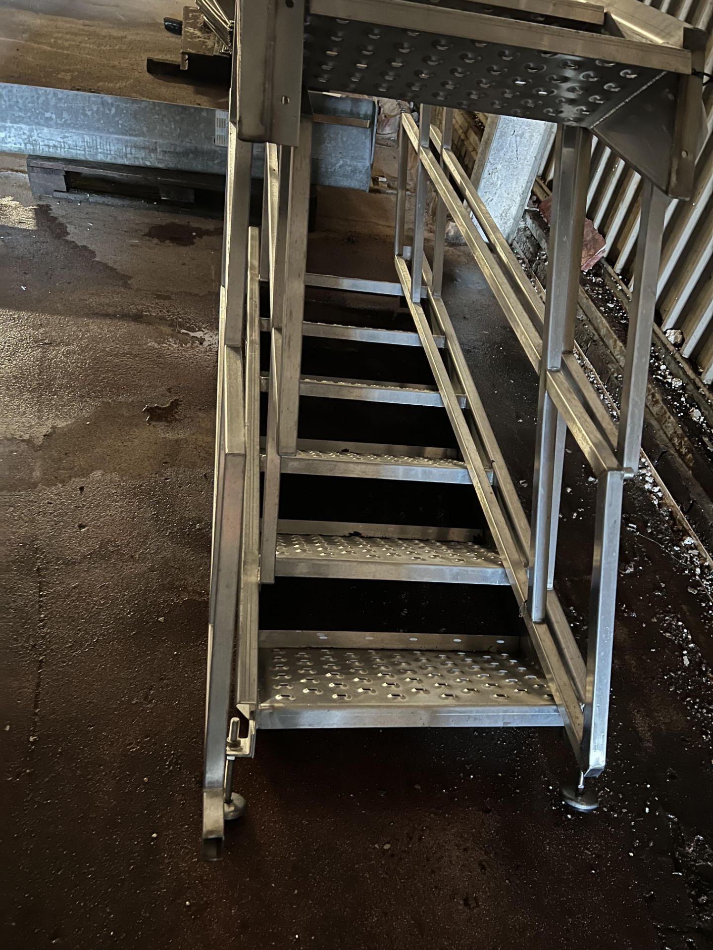 Two Sets of Stainless Steel Six Rise Steps, with hand rail each side, step size approx. 29cm x - Image 2 of 2