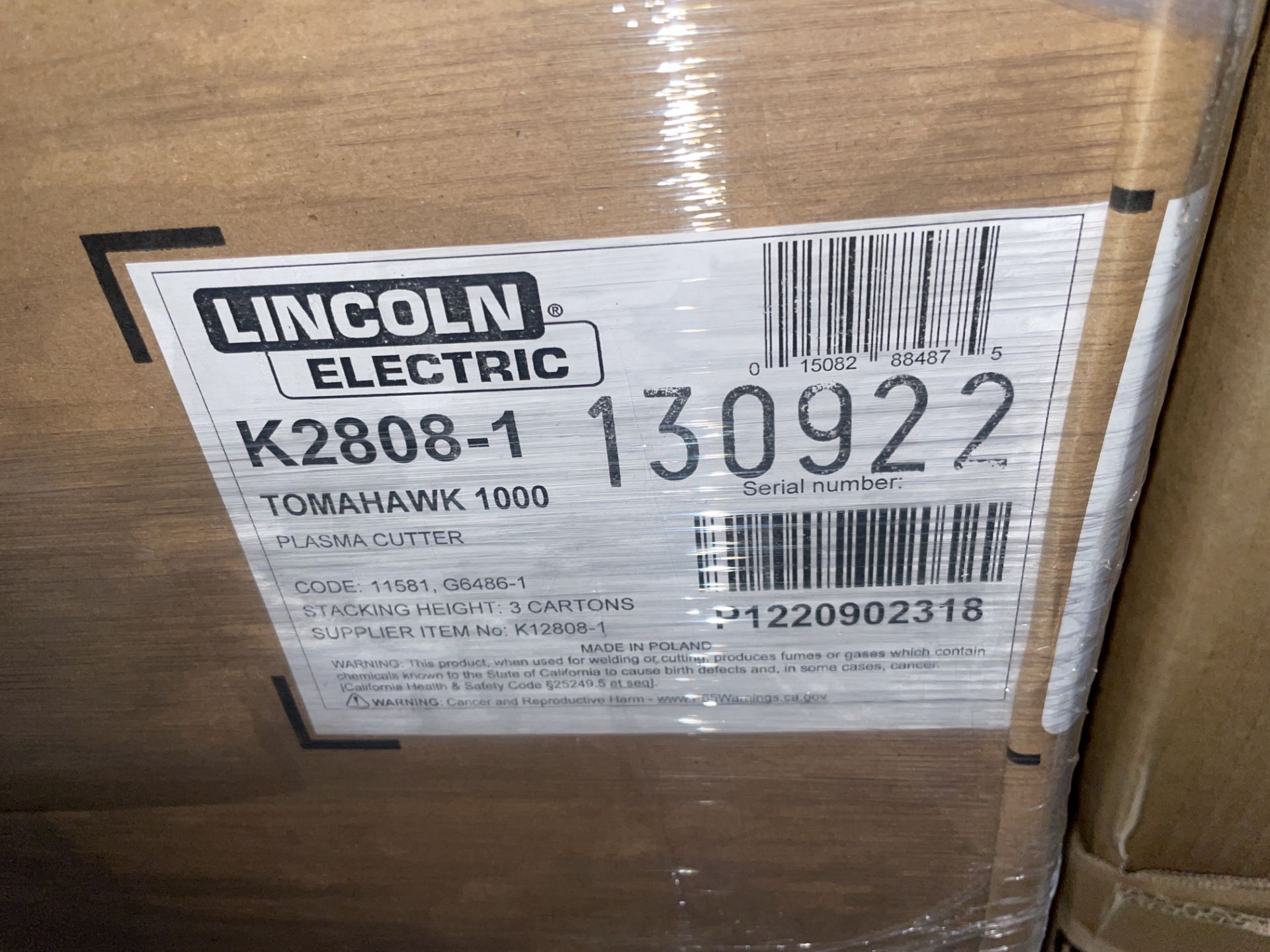 Lincoln Electric K2808-1 Tomahawk 1000 Plasma Cutter (boxed and unused) (please note this lot is - Image 2 of 2