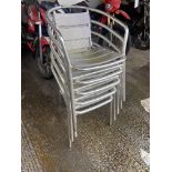 Eight Alloy Framed Stacking Armchairs Please read the following important notes:- ***Overseas buyers