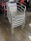 Eight Alloy Framed Stacking Armchairs Please read the following important notes:- ***Overseas buyers