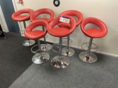 Six Red Leather Effect High Chairs Please read the following important notes:- ***Overseas