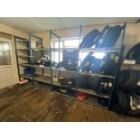 Four Bay Multi-Tier Steel Rack (contents excluded) (reserve removal until contents cleared) Please