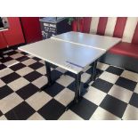 Two Steel Framed Tables, each 1m x 600mm Please read the following important notes:- ***Overseas