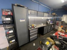 Sealey SUPERLINE PRO WORKSHOP CUPBOARDS & BENCHING UNITS, approx. 4.9m long Please read the