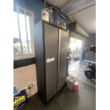 Sealey Double Door Steel Cabinet, with contents including mainly lubricants Please read the