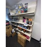 Four Single Sided Gondola Display Racks, with shelving as fitted (excluding contents – reserve