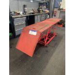 KMF ZD04101 Foot Operated Motorcycle Lift Table, approx. 2060mm x 550mm wide Please read the