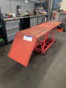 KMF ZD04101 Foot Operated Motorcycle Lift Table, approx. 2060mm x 550mm wide Please read the
