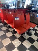 Nine Red Leather Effect Upholstered Stand Chairs Please read the following important notes:- ***