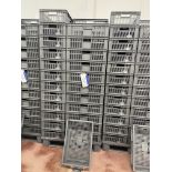 60 Plastic Boxes, each approx. 560mm x 365mm x 170mm deep (internal), plastic pallet Please read the