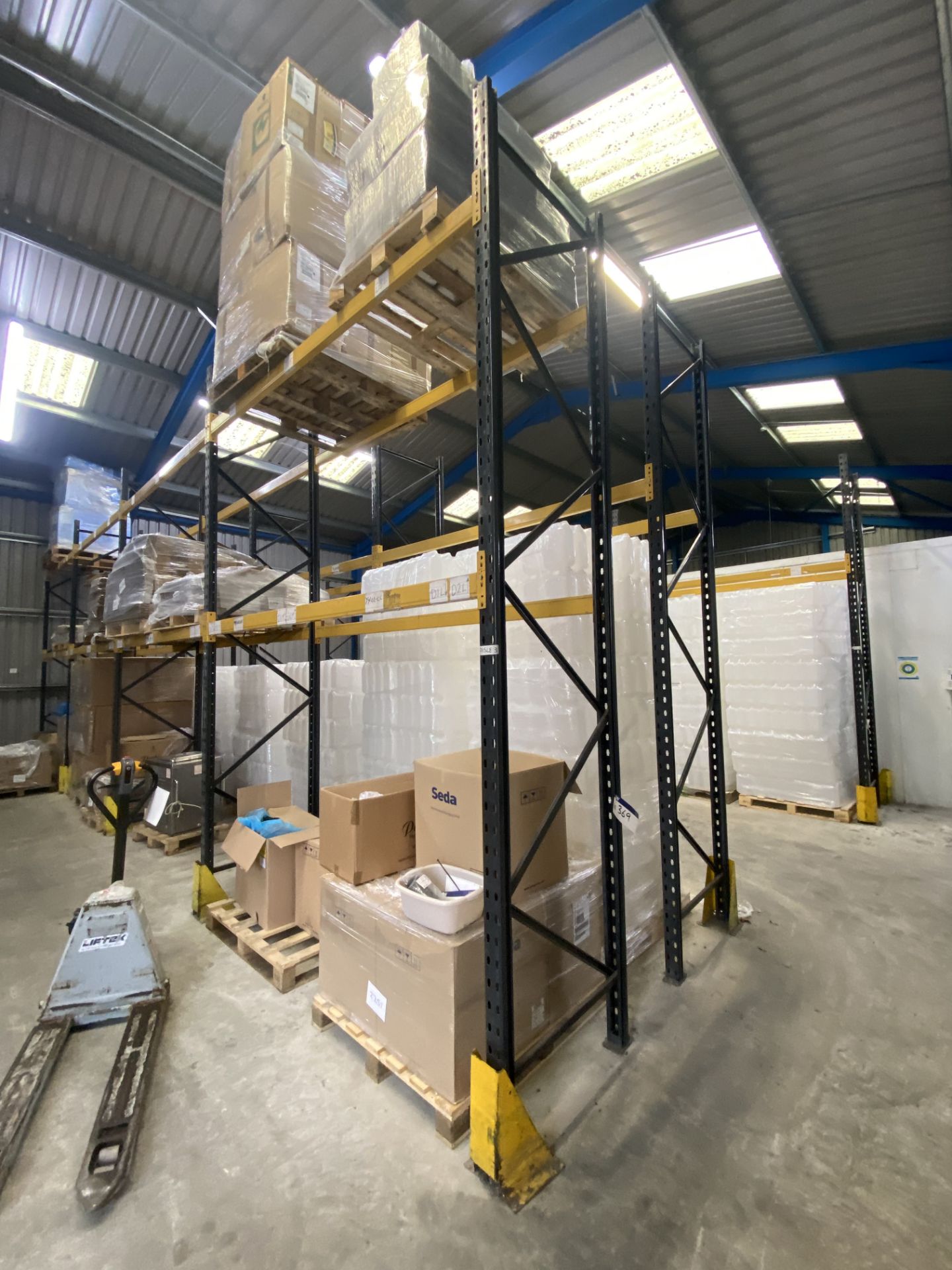 Link 51E Double Sided Four Bay Two Tier Pallet Rack, each run approx. 11m long x 900mm x 4m high (