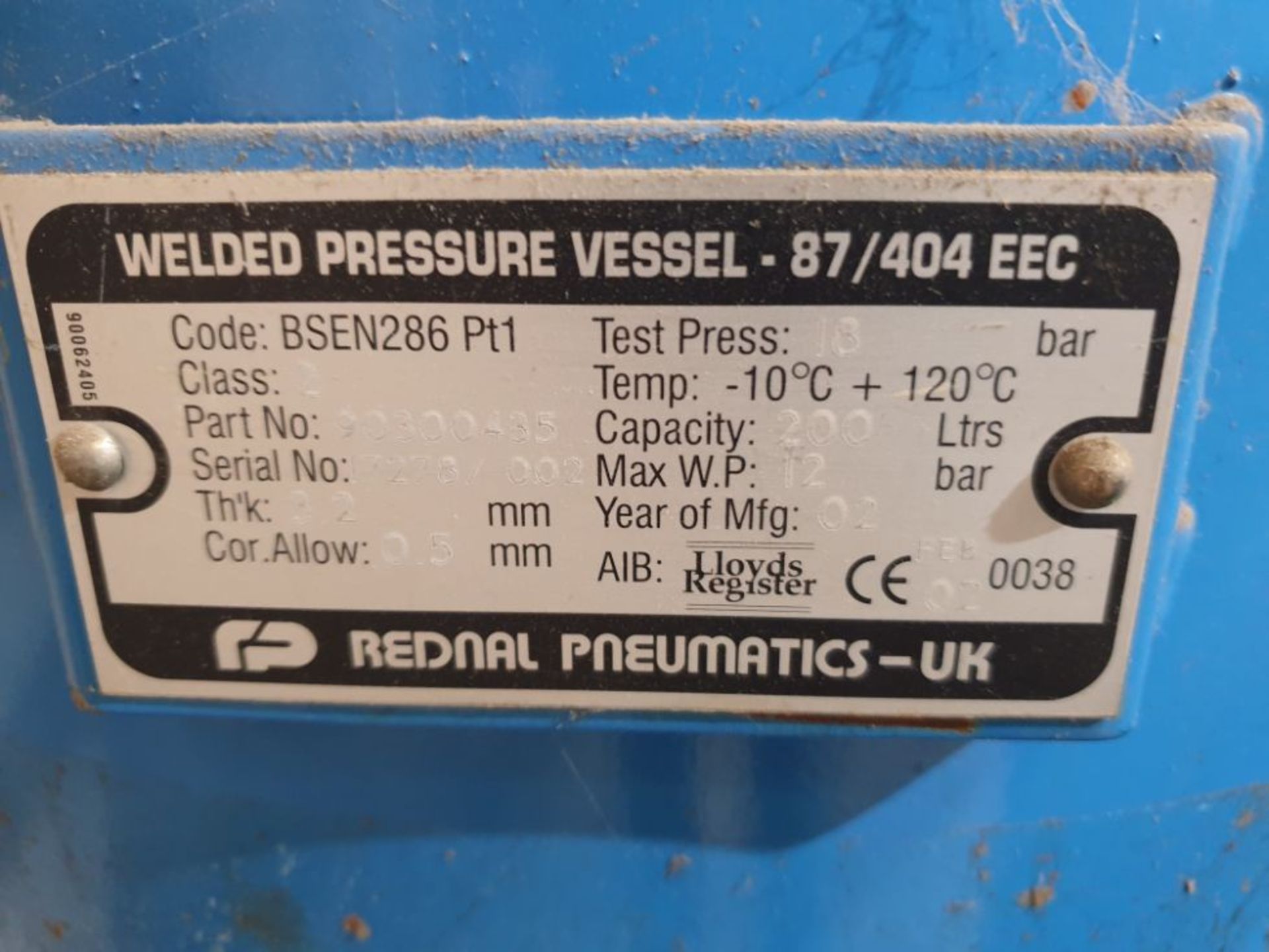 Boge SD8 Compressor with Separate Associated Receiver, Year of Manufacture 2002 (Located Warwick - Image 4 of 4