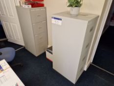 Two 4 Drawer Filing Cabinets (One Locked) (All contents Excluded) Please read the following