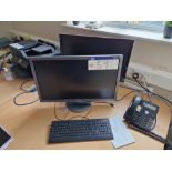 Lenovo Core Pentium Desktop PC (Hard Drive Removed), Two Monitors, Keyboard and Mouse Please read