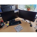 Lenovo Core i5 Desktop PC (Hard Drive Removed), Two Monitors, Keyboard and Mouse Please read the