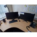 Lenovo Core i5 Desktop PC (Hard Drive Removed), Two Monitors, Keyboard and Mouse Please read the