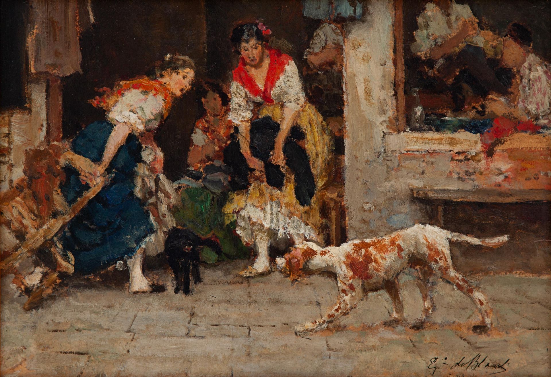 "Cane e Gatto" - Eugenio De Blaas