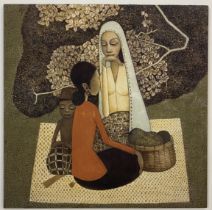 Cheong Soo Pieng - Untitled, Ceramic Tile