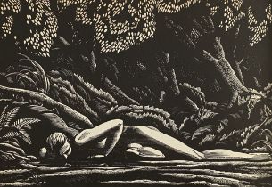 Rockwell Kent - Forest Pool, Woodcut