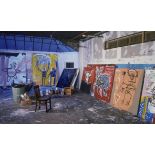 Jean Michel Basquiat - His Studio on 100 Prince Street, 1982