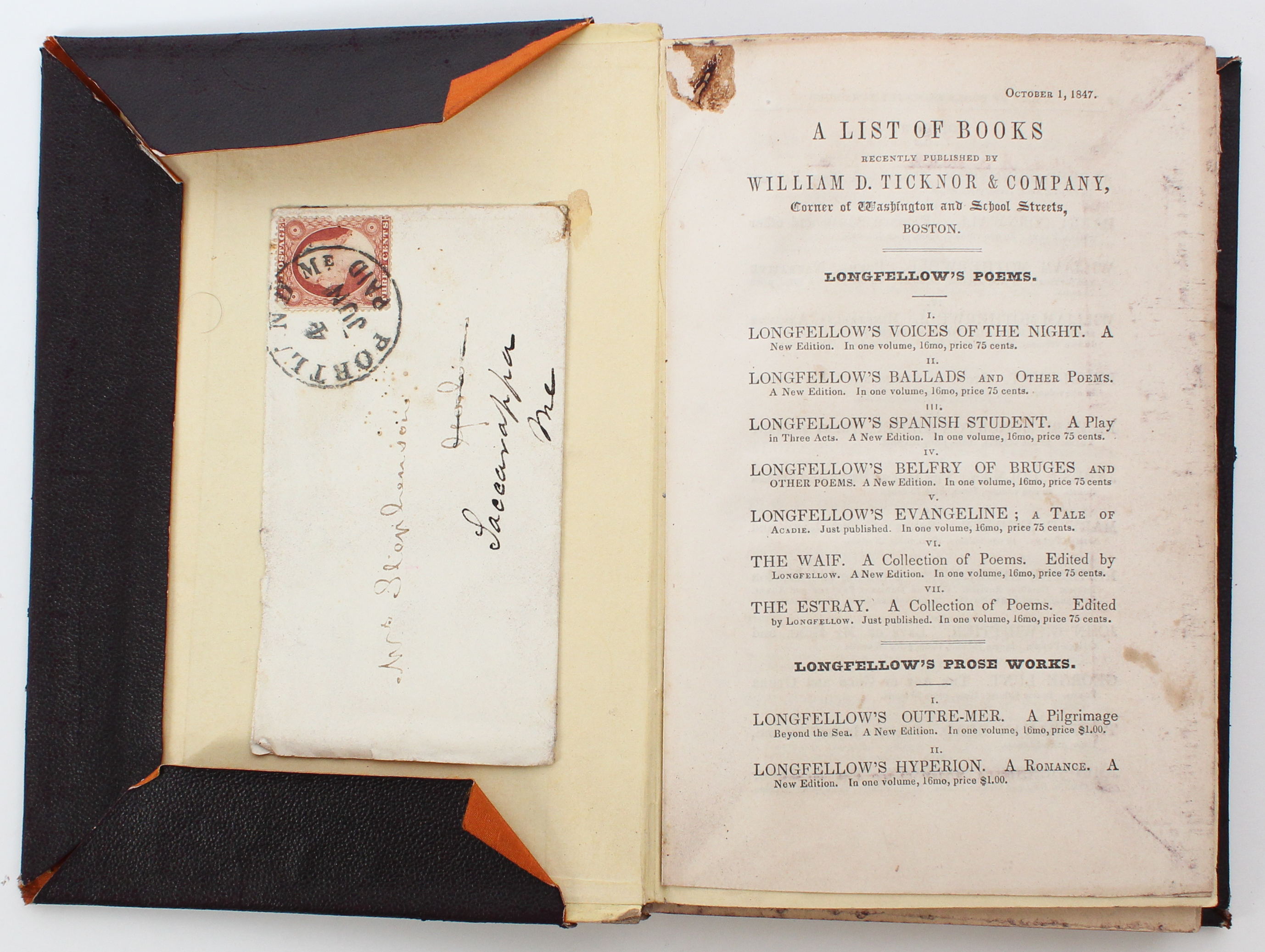 Evangeline, Longfellow, First Ed 1847 with Letter - Image 7 of 7