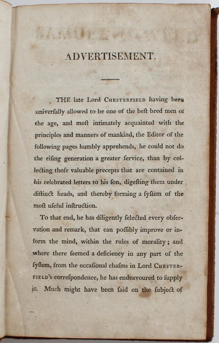 Lord Chesterfield, Principles Of Politeness 1806 - Image 6 of 7