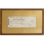 Original Check Signed By Charles Dickens 1859