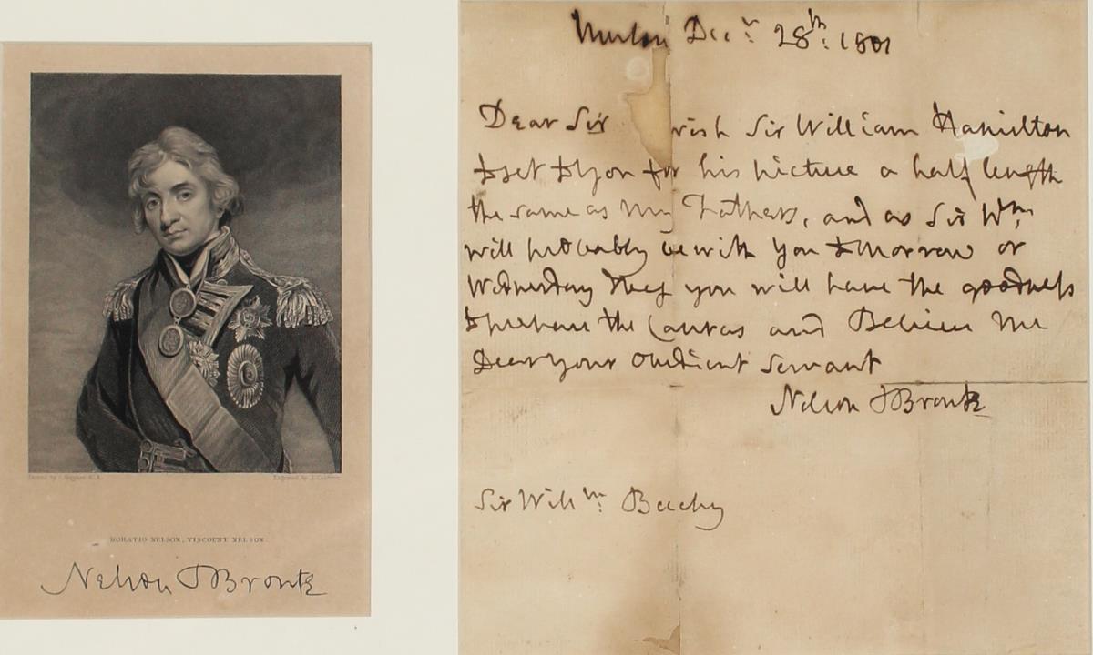 Lord Nelson Portrait And Letter 1801 - Image 2 of 11