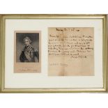 Lord Nelson Portrait And Letter 1801