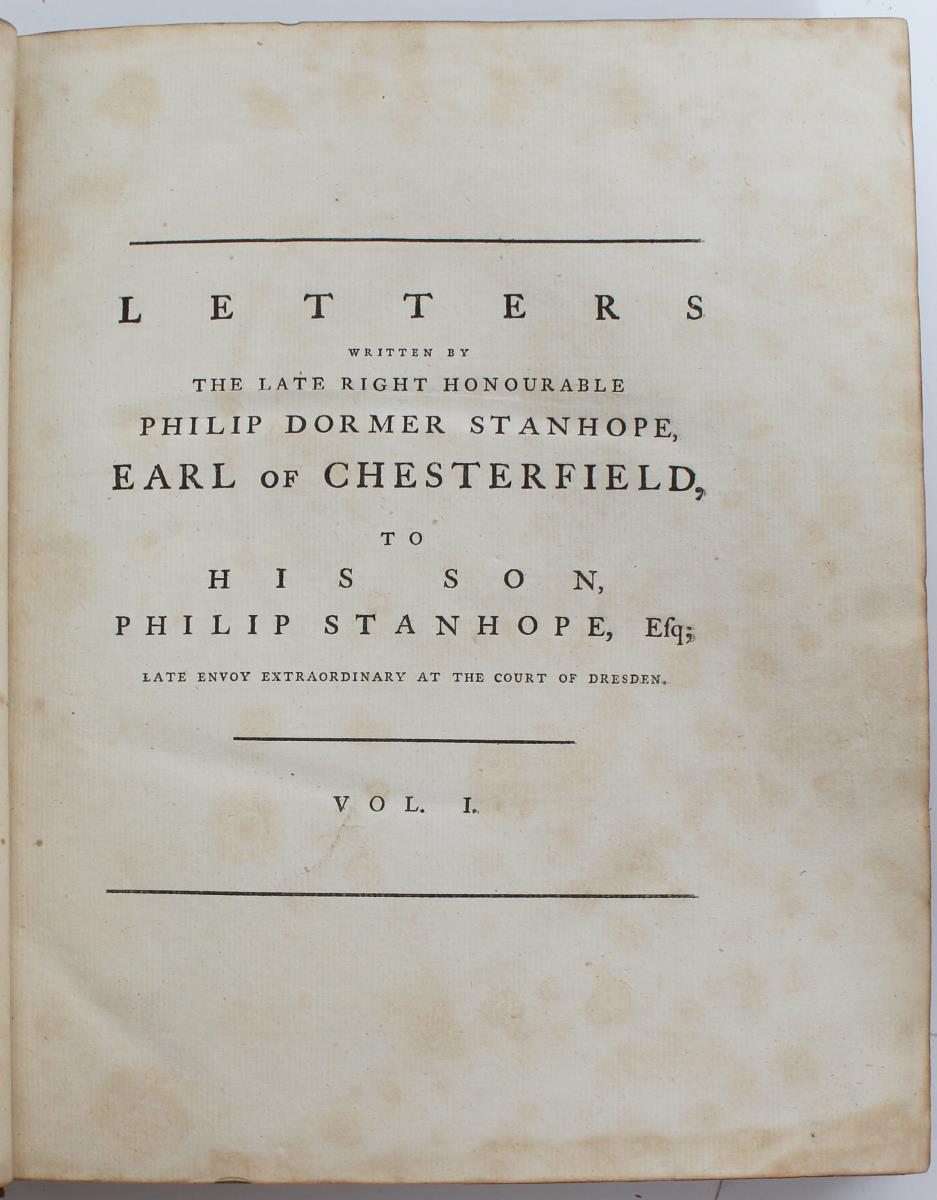 Letters from Lord Chesterfield To .. Son, First Ed - Image 5 of 7