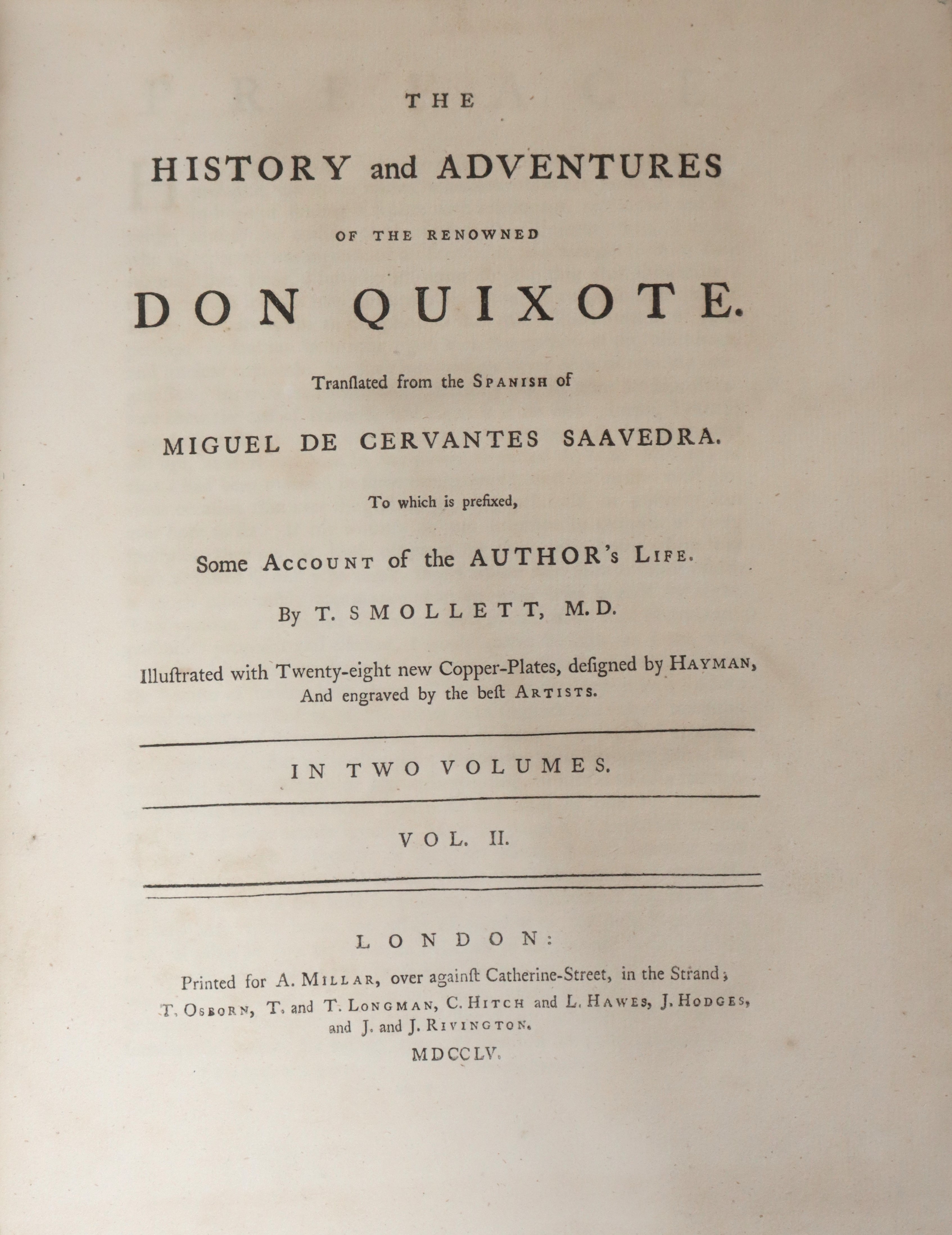 History And Adventures of Don Quixote, Smollett Edition 1755 - Image 9 of 11