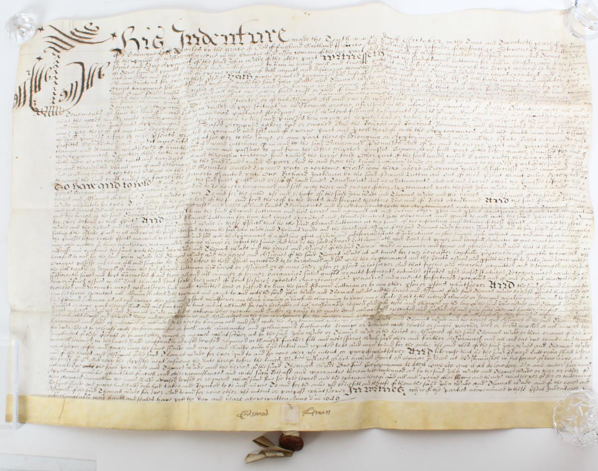 Indentured Servant Contract 1646 - Image 3 of 7