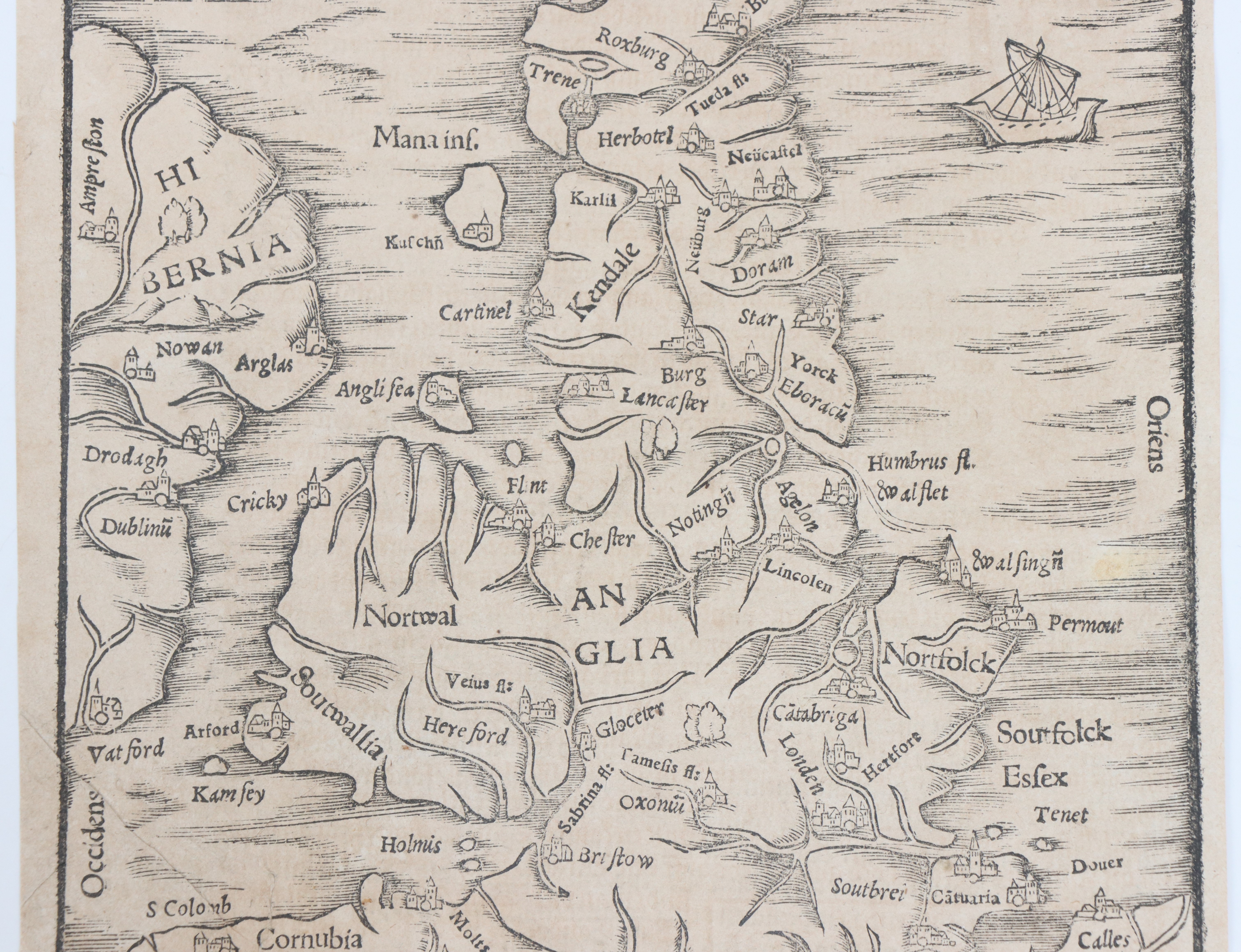 16th Century Map Of The British Isles - Image 3 of 8