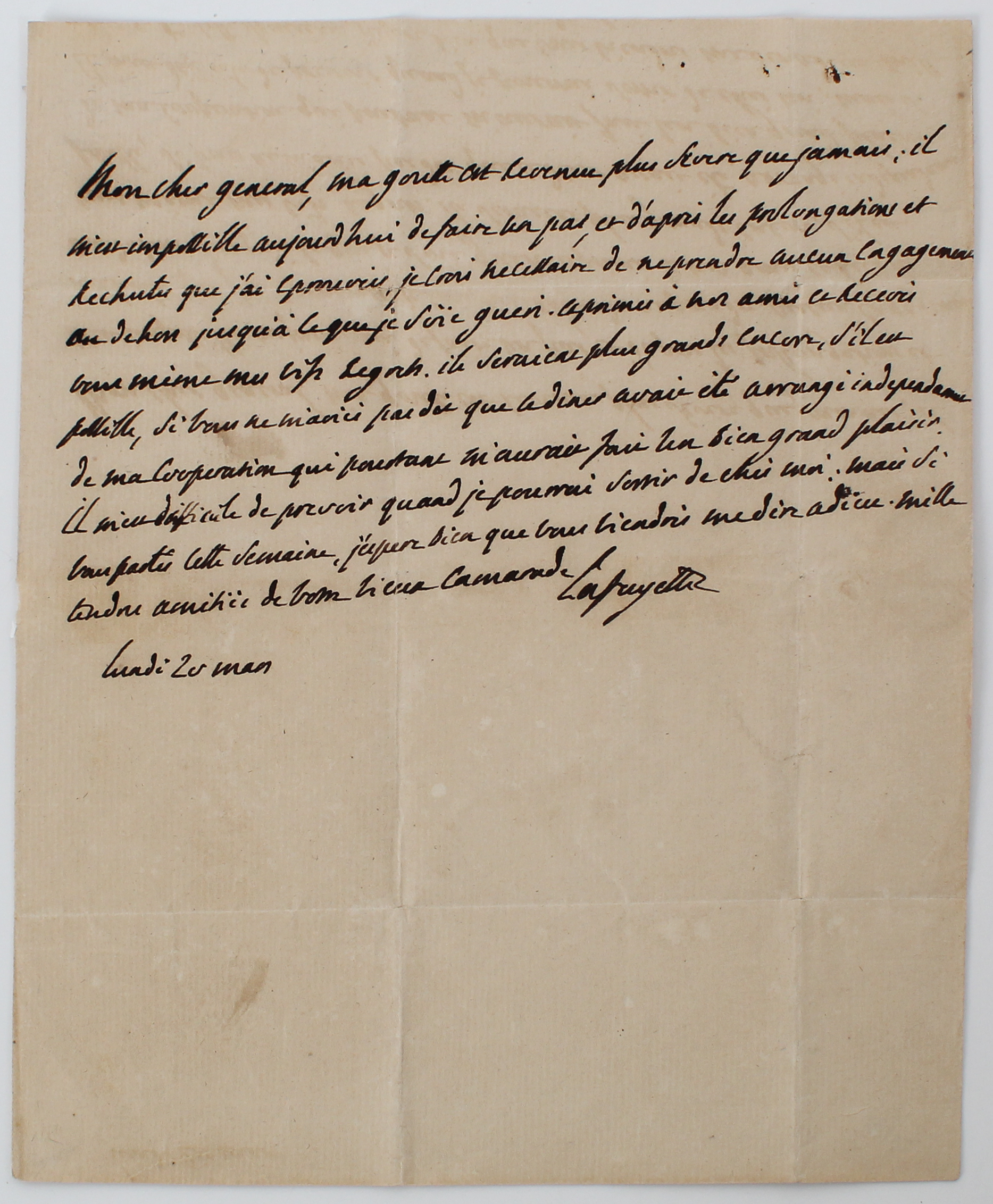 Letter Written and Signed by Lafayette 1826 - Image 2 of 5