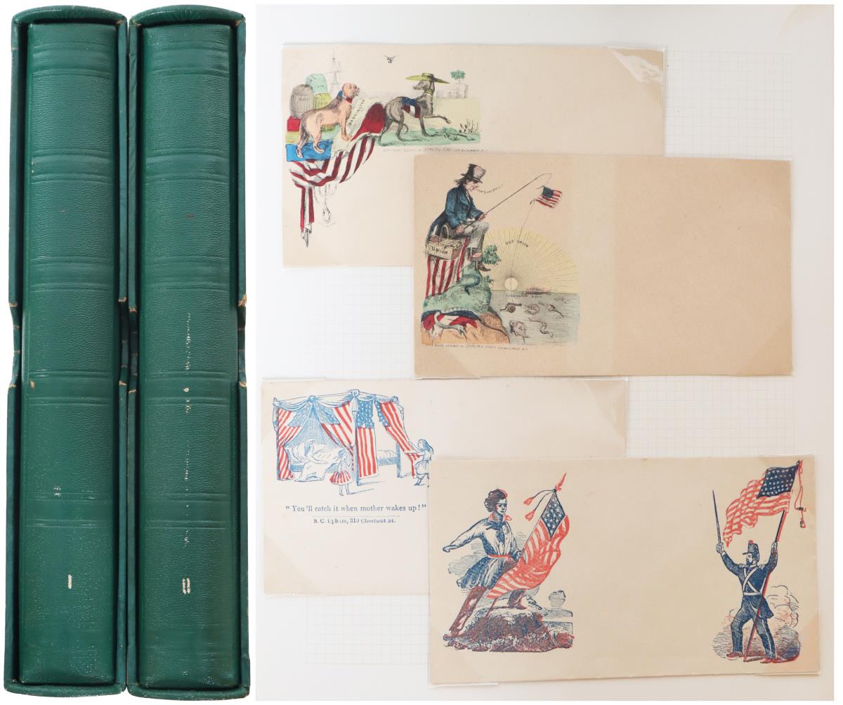 Two U.S. Civil War Patriotic Cover Albums 1860’s