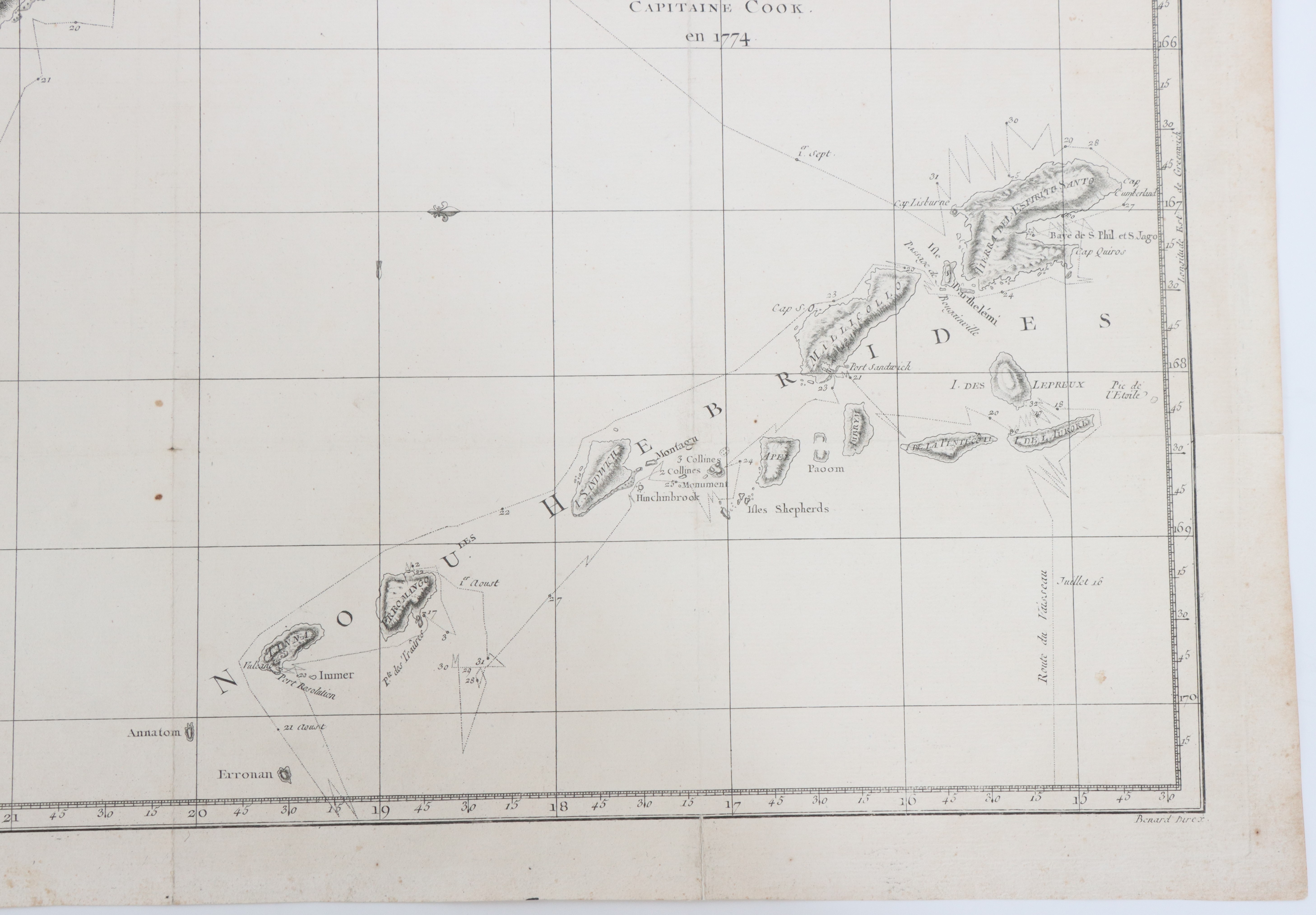 Captain James Cook Map of New Caledonia 1778 - Image 4 of 13