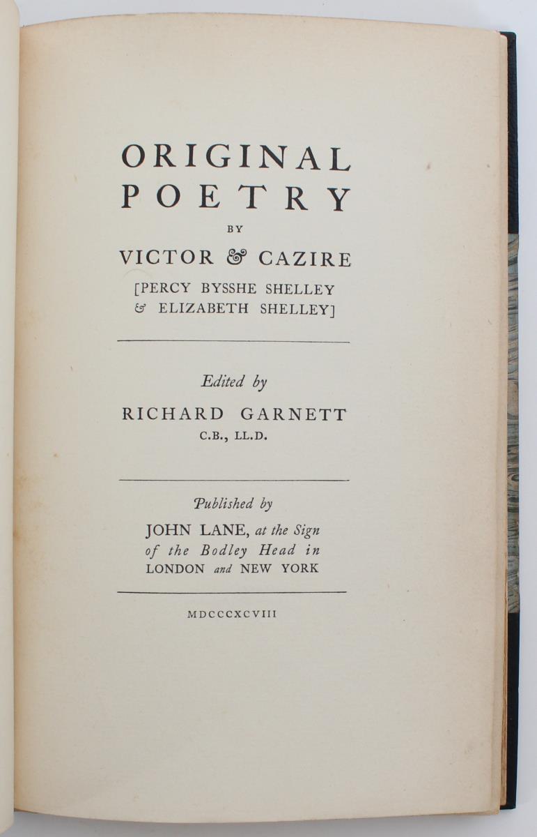 Shelley, Original Poetry by Victor And Cazire 1898 - Image 7 of 7