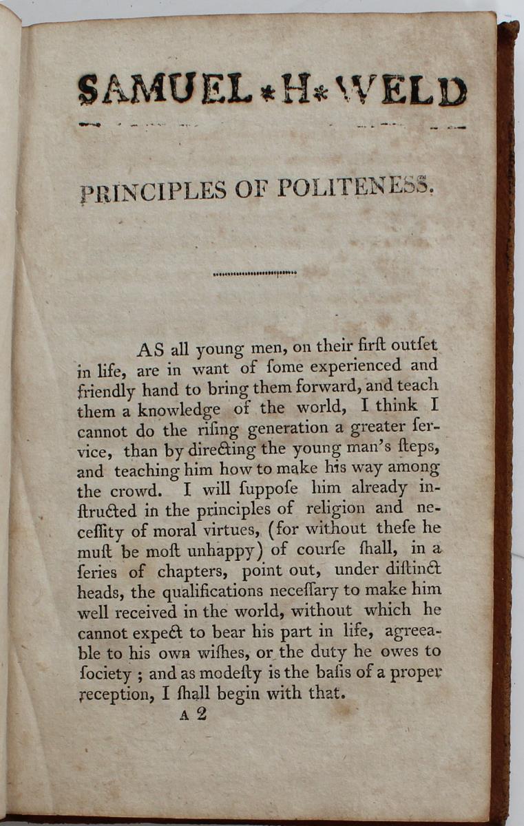 Lord Chesterfield, Principles Of Politeness 1806 - Image 7 of 7